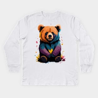 Bear Portrait Kids Long Sleeve T-Shirt